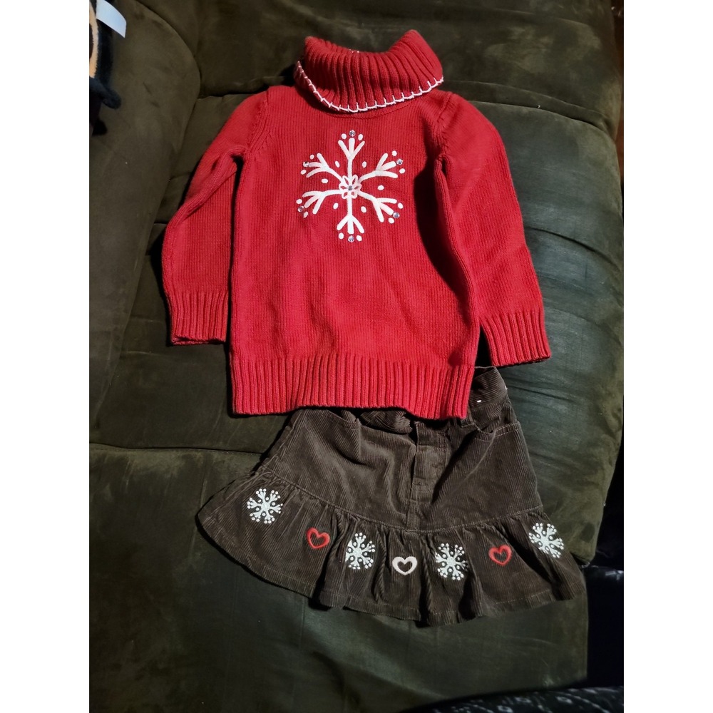 Gymboree winter cheer snowflake sweaterβ 3 4 skirt size 3